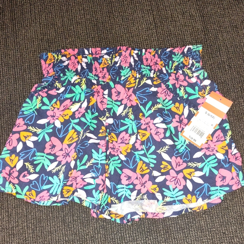 Cat & Jack Navy Floral High Waist girl's Shorts